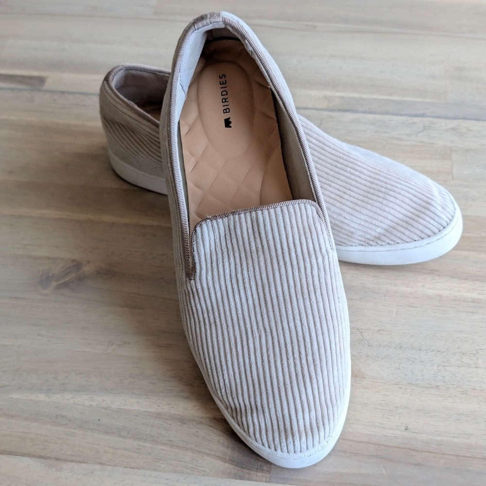 Birdies Swift Slip On Sneakers Tan Corduroy Loafers Flats Womens 8.5